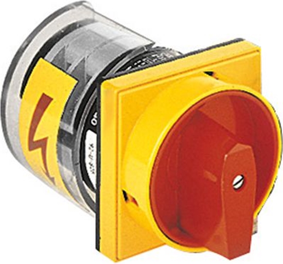 Picture of Lovato Electric cznik krzywkowy 0-1 4P 25A do wbudowania z pokrtem óto/czerwonym blokowany kódk (7GN2592U25)