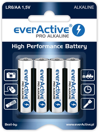 Picture of LR6/AA baterijas 1.5V everActive Pro Alkaline MN1500/E91 iepakojumā 4 gb.