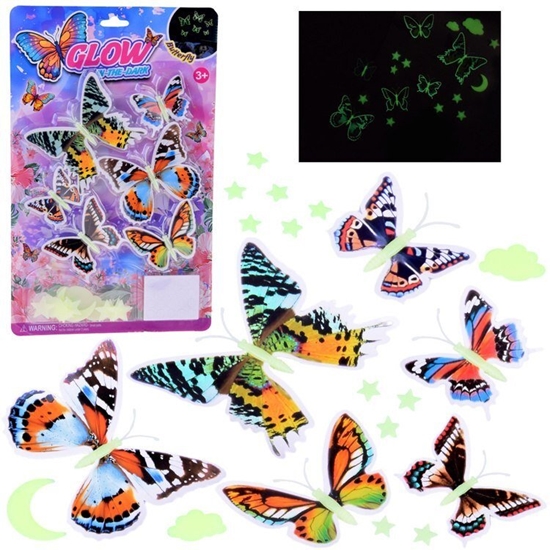 Изображение Magiczne Fluorescencyjne Motyle i Gwiazdki - wiecce Naklejki ZA5681 EDUKAMP