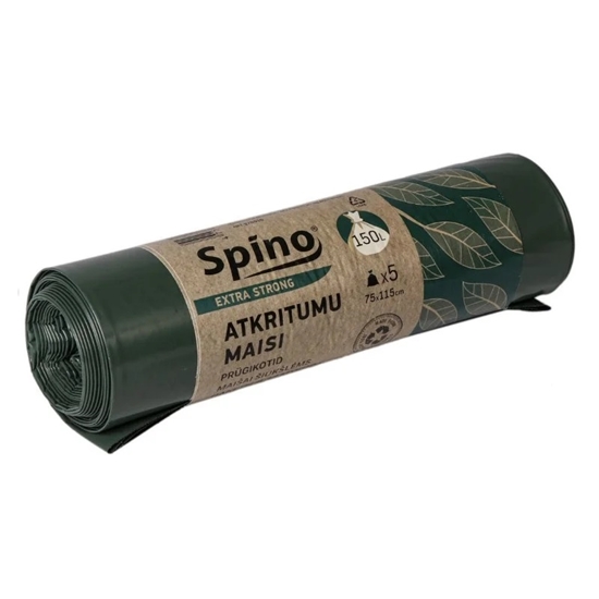 Picture of Maisi atkritumu 150L/5 gab. 60mikr, 75x115cm, LDPE zaļi Spino