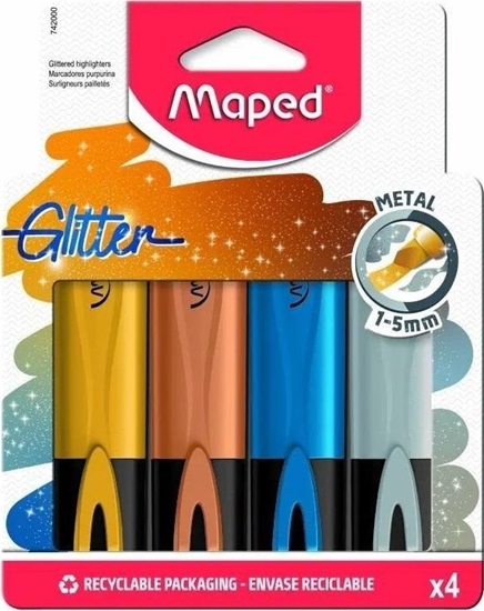 Picture of Maped Zakrelacz Fluo Peps metaliczny brokat 4 kol MAPED