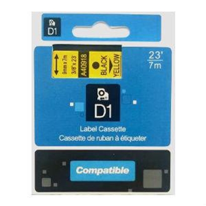 Picture of Marķēšanas lente DYMO D1, 9mm x 7m, melni burti uz dzeltena fona, ALT