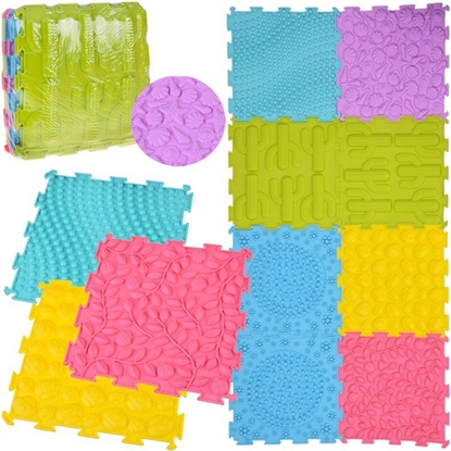 Attēls no Mata sensoryczna typu PUZZLE gumowe 8 szt. - rozwój i zabawa ZA5862 EDUKAMP