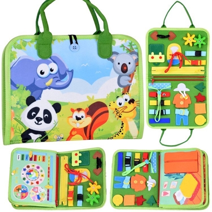 Изображение Materiaowa edukacyjna ksieczka manipulacyjna Montessori zegar ZA6022 EDUKAMP