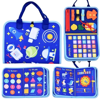 Изображение Materiaowa ksieczka manipulacyjna edukacyjna + tablica markery ZA6024 EDUKAMP