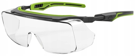 Picture of MCR Safety Okulary ochronne MCR Karn-OTG, bezbarwne soczewki UV, szaro-zielone oprawki