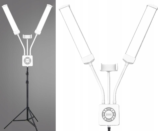 Изображение Michael Marinelli Podwójna Gitka Lampa Led Kosmetyczna Fotograficzna Video 40w + Pilot / M46 / Biay