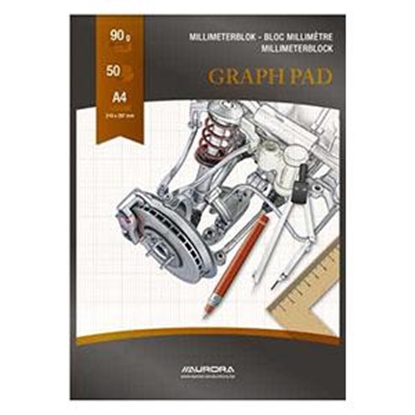 Attēls no Milimetru papīrs A4/50 lapas, AURORA