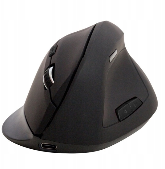 Picture of Mysz Q-Connect Myszka ergonomiczna bezprzewodowa pionowa Q-CONNECT, 6-przyciskowa z akumulatorem, dla praworcznych, czarna