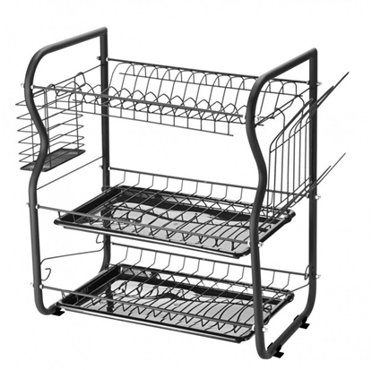 Attēls no MK Rosberg 55R53000OB suszarka do naczy 3 poziomy 43×24×45 cm czarny 55R53000OB (3800237049455)