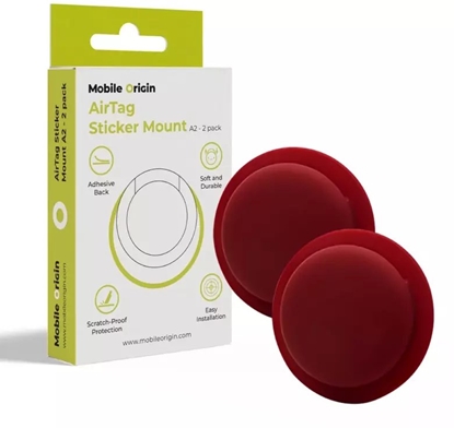 Attēls no Mobile Origin Mobile Origin Airtag Sticker Mount A2 - 2 pack, ruby red