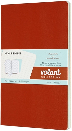 Picture of Moleskine Zestaw 2 zeszytów MOLESKINE Volant, L, 13x21cm, w linie, 96 stron, coral orange/aquamarine