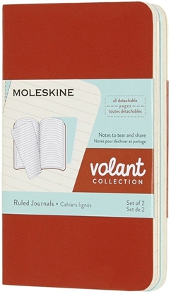 Picture of Moleskine Zestaw 2 zeszytów MOLESKINE Volant, XS, 6,5x10,5cm, w linie, 56 stron, coral orange/aquamarine