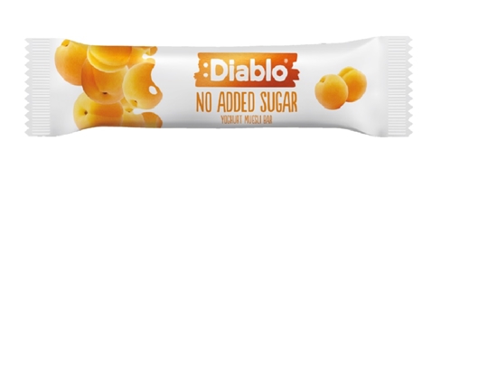 Изображение Musli batoniņš DIABLO, ar jogurtu un aprikožu garšu, bez cukura, 30g
