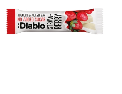 Picture of Musli batoniņš DIABLO, ar zemeņu un jogurtu garšu, bez cukura, 30g