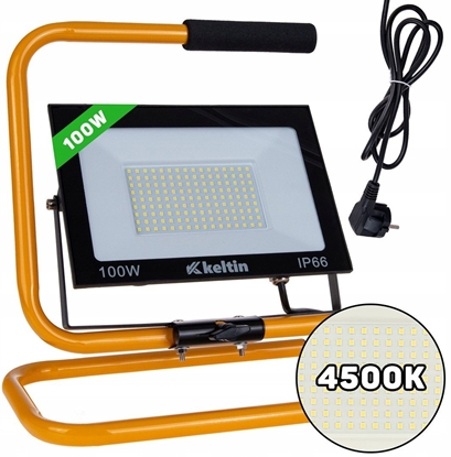 Изображение Nawietlacz LED 100W ze statywem budowlanym i przewodem  barwa biaa neutralna 4500K (10)