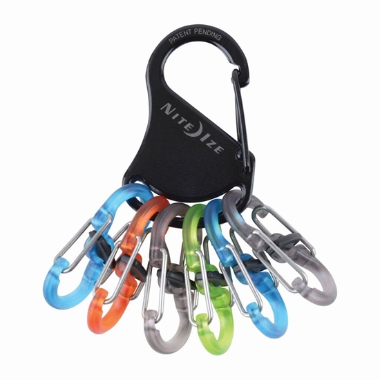 Изображение Nite-Ize KeyRack stal nierdzewna + 6x micro karabiczyk plastik mix kolorów (KLKP-01-R3)