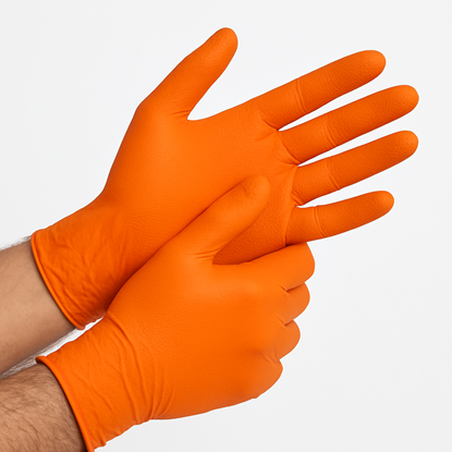 Изображение Nitrila cimdi, "Power Grip", oranži, XXL, (50 gab), (10iep/kaste)