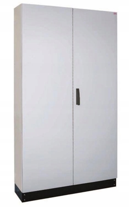 Изображение Obudowa stojca metalowa z pyt montaow IP55 kl. I RAL7035 (1050x1850x300) z cokoem 100mm HXS300 4-12 PH1V1 001325504