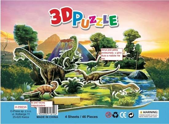 Изображение O-press Puzzle 3D 46 Dinozaury