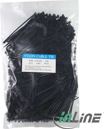 Изображение Organizer InLine Opaska zaciskowa Czarny 1000 sztuk  (59963V)