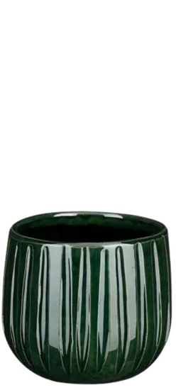 Picture of PABLO CERAMIC POT D14 H12CM GREEN RIBBLE