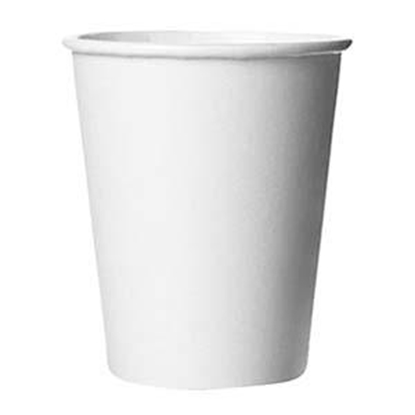 Изображение Papīra glāzes 250ml, ø80mm, baltas, vienslāņa, 100 gab.