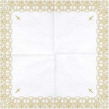 Изображение Party Deco Serwetki Komunijne z ornamentem, zote, 33x33cm, 20 szt. uniwersalny