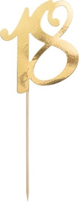 Attēls no Party Deco Topper na tort "18", zoty, 20.5cm one size