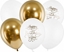Изображение PartyDeco Balony lateksowe biao zote nadrukiem urodzinowe