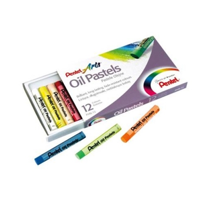 Изображение Pasteļkrītiņi OIL PASTELS PENTEL, eļļas, 12 krāsas