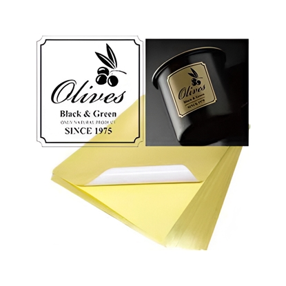 Изображение Pašlīmejošs PET Vinil A4 20lap. Gloss Gold 80mikr., 100mikr. back