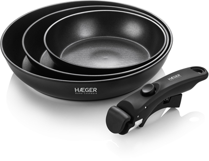 Attēls no Patelnia Haeger PA-C04.021A Easy Fit Pans Zestaw patelni z odpinanym uchwytem 3szt PA-C04.021A (5608475041471)