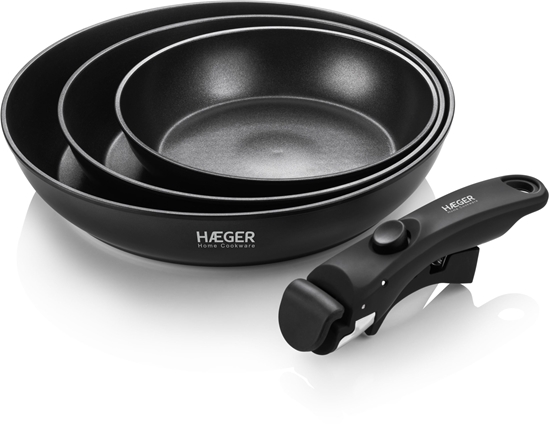 Picture of Patelnia Haeger PA-C04.021A Easy Fit Pans Zestaw patelni z odpinanym uchwytem 3szt PA-C04.021A (5608475041471)