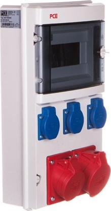 Изображение PCE Rozdzielnica budowlana LUBLIN 9mod, bez zabeziecze 3x220V, 16A/5P 32A/5P 9017506W - 9017506W