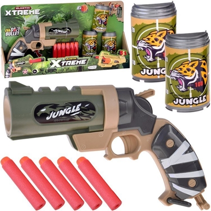 Изображение Pistolet na piankowe naboje + puszki zestaw strzelecki dla dzieci ZA5981 EDUKAMP