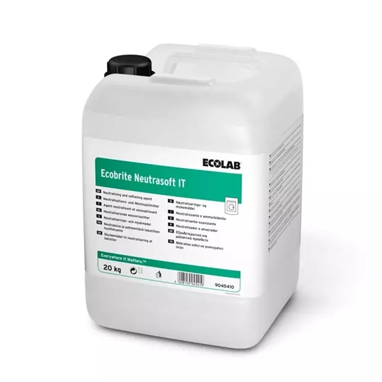 Изображение Pyn do pukania Ecolab ECOLAB Ecobrite* Neutrasoft IT neutralizator i rodek zmikczajcy do tkanin 20 kg