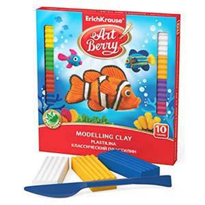 Attēls no Plastilīns ERICH KRAUSE Art Berry, 10 krāsas, 180 g