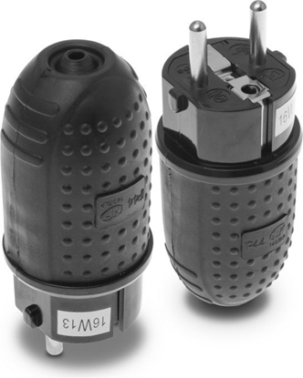 Attēls no Plastrol Wtyczka prosta 10/16A z/u 230V IP44 czarna (T-00206)
