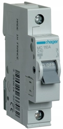 Изображение Polot Wycznik nadprdowy Hager 1P C 10A 6kA AC MCN110E