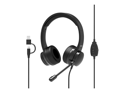 Attēls no PORT CONNECT | USB Comfortable Stereo Office Microphone Headset | Built-in microphone | Wired | Black