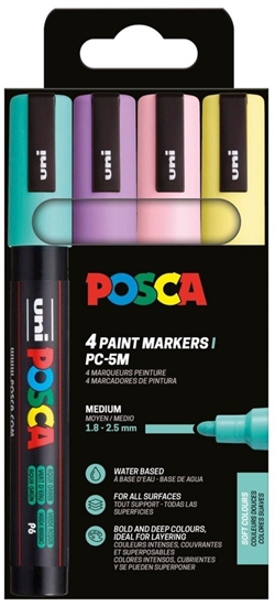 Изображение Posca POSCA PC-5M 4 szt. Pastelowe kolory