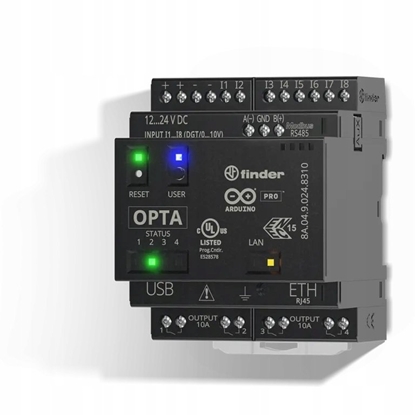 Изображение Programowalny przekanik logiczny Finder OPTA ADVANCED 12...24V DC RJ45 lub MODBUS TCP/IP 8A.04.9.024.8320