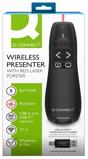 Picture of Q-Connect Prezenter ze wskanikiem laserowym Q-CONNECT, 5przyciskowy, czarny