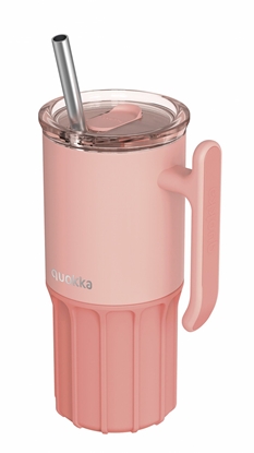 Picture of Quokka Quokka Umi - Kubek termiczny ze stali nierdzewnej 720 ml ze somk i silikonow podstawk (Peachy Pink)