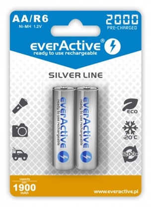 Attēls no R06/AA akumulatori 1.2V everActive Silver line Ni-MH 2000 mAh iepakojumā 2 gb.