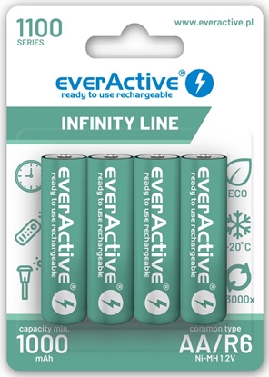 Attēls no R06/AA NiMh akumulatori 1.2V everActive Infinity Line 1100 mAh iepakojumā 4 gb.