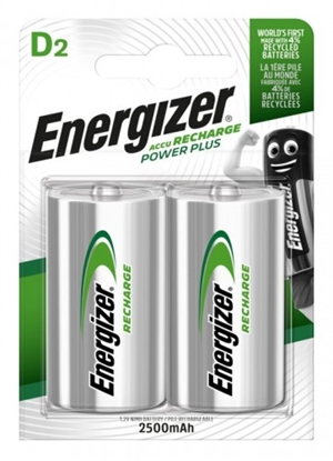 Picture of R20/D akumulatori 1.2V Energizer Recharge Ni-MH HR20 2500 mAh iepakojumā 2 gb.