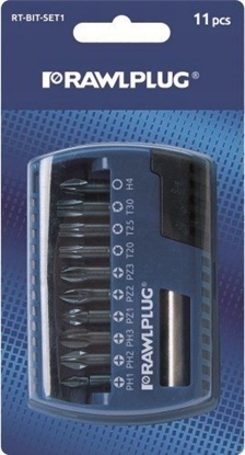Picture of Rawlplug Zestaw bitów RT-BIT-SET1 25 mm PZ1, PZ2, PZ3, PH1, PH2, PH3, T20, T25, T30 + adapter 60 mm  1 szt.