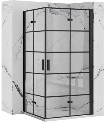 Picture of Rea REA-K8412 CIANKA PRYSZNICOWA MOLIER BLACK KRATKA 80X190 REA // KN.REA.CIA-MOLIER-80-BL